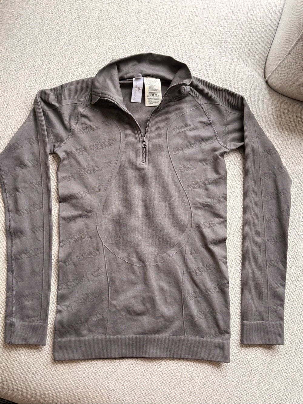 Adidas By Stella McCartney 1/4 Zip Seamless Long Sleeve Top Sz S